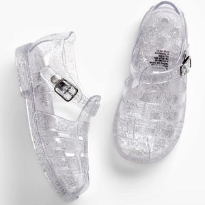 NEW GAP Baby Jelly Sandals, Clear Silver Glitter, Size 6 (NWT)